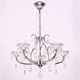 Подвесная люстра Eurosvet 10039/5 хром/прозрачный хрусталь
