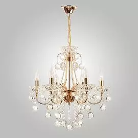 Подвесная люстра Eurosvet 10044/6 золото/прозрачный хрусталь Strotskis