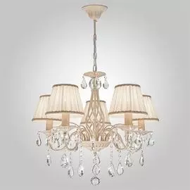 Подвесная люстра Eurosvet 10054/5 белый с золотом/прозрачный хрусталь Strotskis