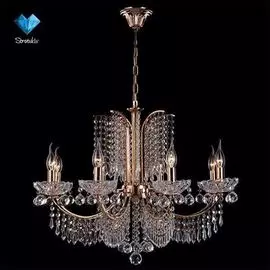 Подвесная люстра Eurosvet 3320/8 золото/прозрачный хрусталь Strotskis