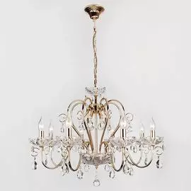 Подвесная люстра Eurosvet 3570/8 золото/прозрачный хрусталь Strotskis