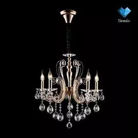 Подвесная люстра Eurosvet Александра 10048/5 золото/прозрачный хрусталь Strotskis