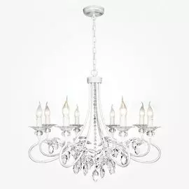 Подвесная люстра Eurosvet Александрия 60057/8 белый с серебром