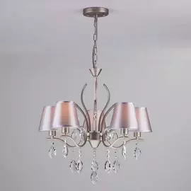 Подвесная люстра Eurosvet Aurelia 10089/5 сатин-никель/прозрачный хрусталь Strotskis