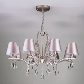 Подвесная люстра Eurosvet Aurelia 10089/8 сатин-никель/прозрачный хрусталь Strotskis