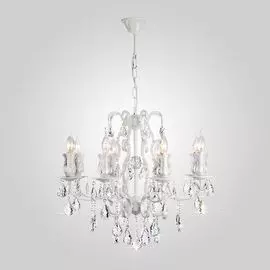 Подвесная люстра Eurosvet Blossom 10077/8 глянцевый белый/прозрачный хрусталь Strotskis