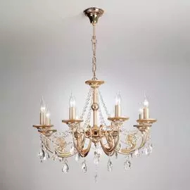 Подвесная люстра Eurosvet Cappella 10079/8 золото/прозрачный хрусталь Strotskis