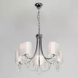 Подвесная люстра Eurosvet Cornella 10084/5 хром/прозрачный хрусталь Strotskis
