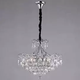 Подвесная люстра Eurosvet Crystal 10080/6 хром/прозрачный хрусталь Strotskis