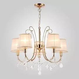 Подвесная люстра Eurosvet Emiliana 10087/5 золото/прозрачный хрусталь Strotskis