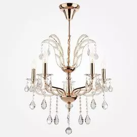 Подвесная люстра Eurosvet Франческа 10047/5 золото/прозрачный хрусталь Strotskis