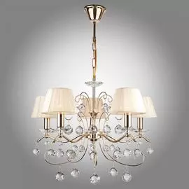 Подвесная люстра Eurosvet Эстель 10058/5 золото/прозрачный хрусталь Strotskis