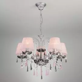 Подвесная люстра Eurosvet Rosetta 10086/5 серебро/дымчатый хрусталь Strotskis
