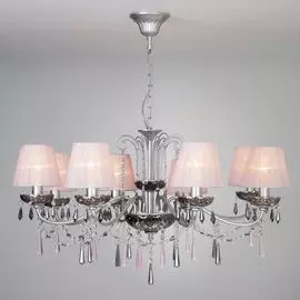 Подвесная люстра Eurosvet Rosetta 10086/8 серебро/дымчатый хрусталь Strotskis