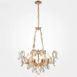 Подвесная люстра Eurosvet Севилья 10060/8 золото/прозрачный хрусталь Strotskis