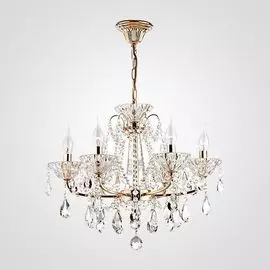 Подвесная люстра Eurosvet Terence 10036/6 золото/прозрачный хрусталь Strotskis