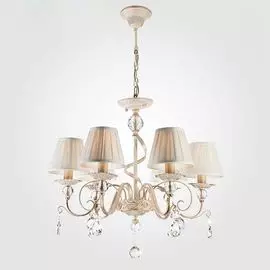 Подвесная люстра Eurosvet Триумф 10074/6 белый с золотом/прозрачный хрусталь