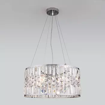 Подвесная люстра Lory 10116/5 хром/прозрачный хрусталь Strotskis Eurosvet