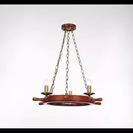 Подвесная люстра Luxury Wood 10439/3C BRASS, RED Natali Kovaltseva