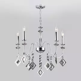 Подвесная люстра Telao 10120/5 хром/дымчатый хрусталь Strotskis Smart Eurosvet