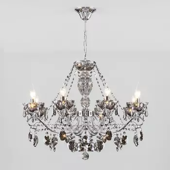 Подвесная люстра Teodore 10103/8 хром/дымчатый хрусталь Strotskis Eurosvet