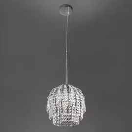Подвесной светильник Eurosvet Oliver 10091/1 хром/прозрачный хрусталь Strotskis