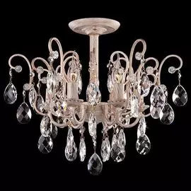 Потолочная люстра Eurosvet 10022/6 белый с золотом/прозрачный хрусталь Strotskis