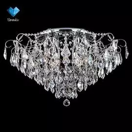 Потолочная люстра Eurosvet 10032/9 хром/прозрачный хрусталь Strotskis