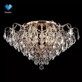 Потолочная люстра Eurosvet 10032/9 золото/прозрачный хрусталь Strotskis