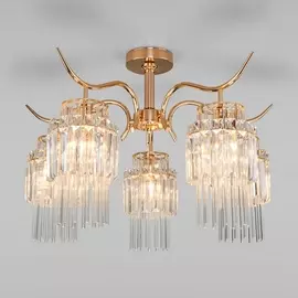 Потолочная люстра Sevilia 10119/5 золото/прозрачный хрусталь Strotskis Eurosvet