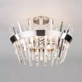 Потолочная люстра Steccato 10111/5 сатин-никель/прозрачный хрусталь Strotskis Eurosvet