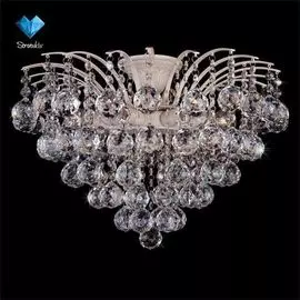 Потолочный светильник Eurosvet 3299/6 белый с золотом/прозрачный хрусталь Strotskis