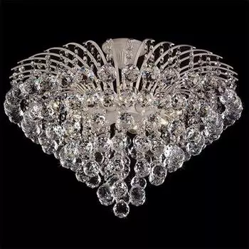 Потолочный светильник Eurosvet 3299/9 белый с золотом/прозрачный хрусталь Strotskis