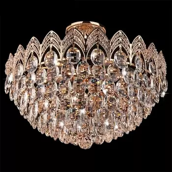 Потолочный светильник Eurosvet 3649 3649/6 золото/прозрачный хрусталь Strotskis