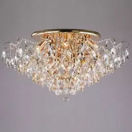 Потолочный светильник Eurosvet Crystal 10081/12 золото/прозрачный хрусталь Strotskis