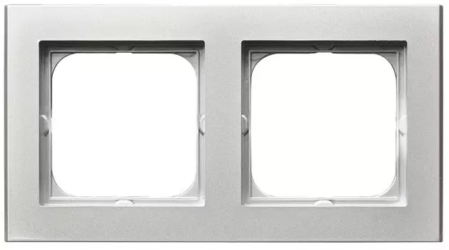 R-2R/38 Рамка Ospel Sonata Серебро матовое 2-постовая