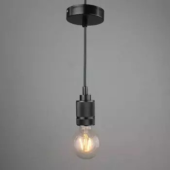 Ретро патрон с подвесом E27 Чёрный Sun Lumen 056-571