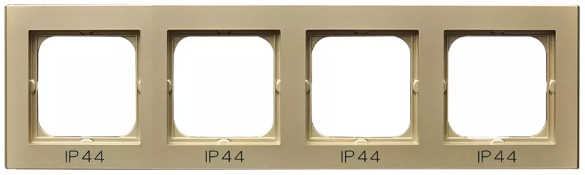 RH-4R/39 Рамка Ospel Sonata Шампанский золотой 4-постовая для выключателя IP-44