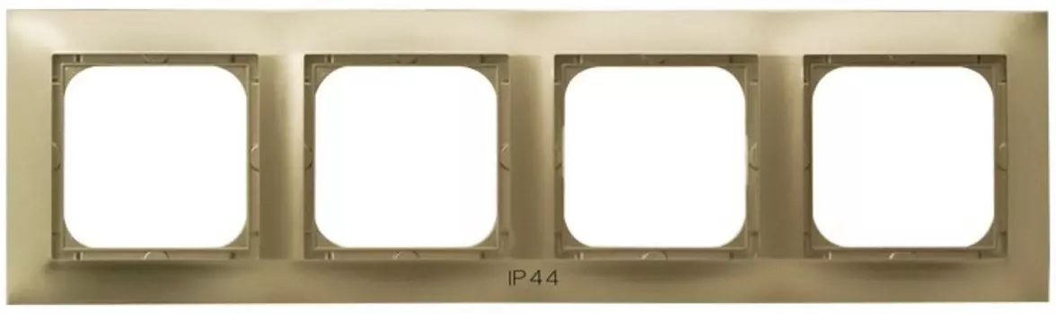 RH-4Y/28 Рамка Ospel Impresja Золотой металлик 4-постовая для выключателя IP-44
