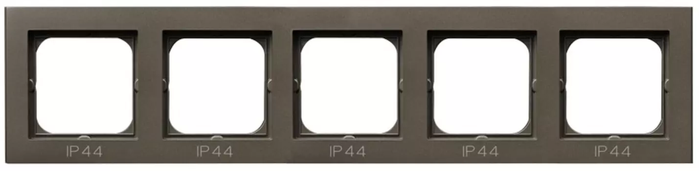 RH-5R/40 Рамка Ospel Sonata Шоколадный металлик 5-постовая для выключателя IP-44