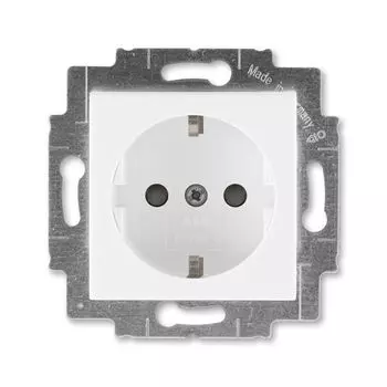 Розетка ABB Levit с заземлением со шторками 16А белый / белый 5520H-A03457 03W 2CHH203457A6003