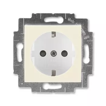 Розетка ABB Levit с заземлением со шторками 16А слоновая кость / белый 5520H-A03457 17W 2CHH203457A6017