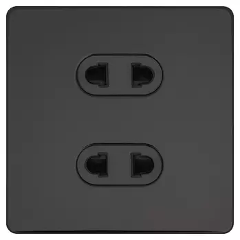 Розетка без заземления, двойная, Евро - Американский стандарт T&amp;J Electric Ultimate II Черный никель G810U2-86-BN