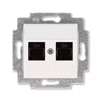 Розетка телефонная ABB Levit двойная 2хRJ45 категория 5e жемчуг 5014H-A51018 68W 2CHH295118A6068