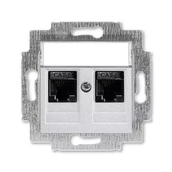Розетка телефонная ABB Levit двойная 2хRJ45 категория 6 серебро 5014H-A61018 70W 2CHH296118A6070