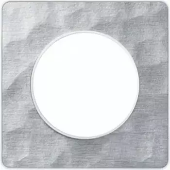 S52P802K Рамка Odace Алюминий / Белый 1-постовая Schneider Electric