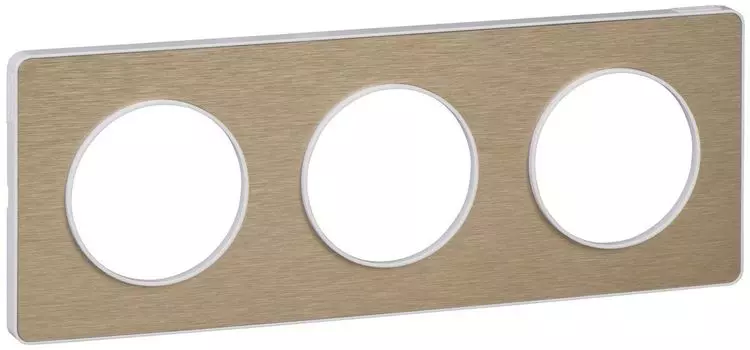 S52P806L Рамка Odace Полированная бронза 3-постовая Schneider Electric