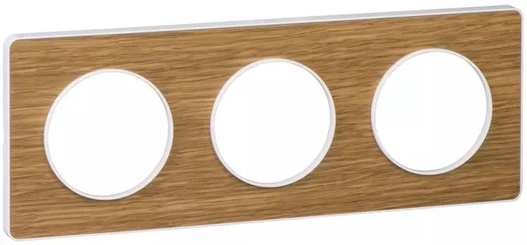 S52P806N Рамка Odace Ольха / Белый 3-постовая Schneider Electric