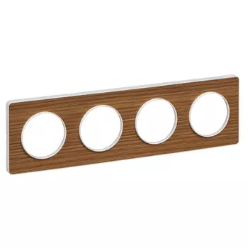 S52P808N Рамка Odace Ольха / Белый 4-постовая Schneider Electric