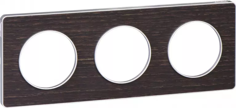 S53P806P Рамка Odace Венге / Алюминий 3-постовая Schneider Electric